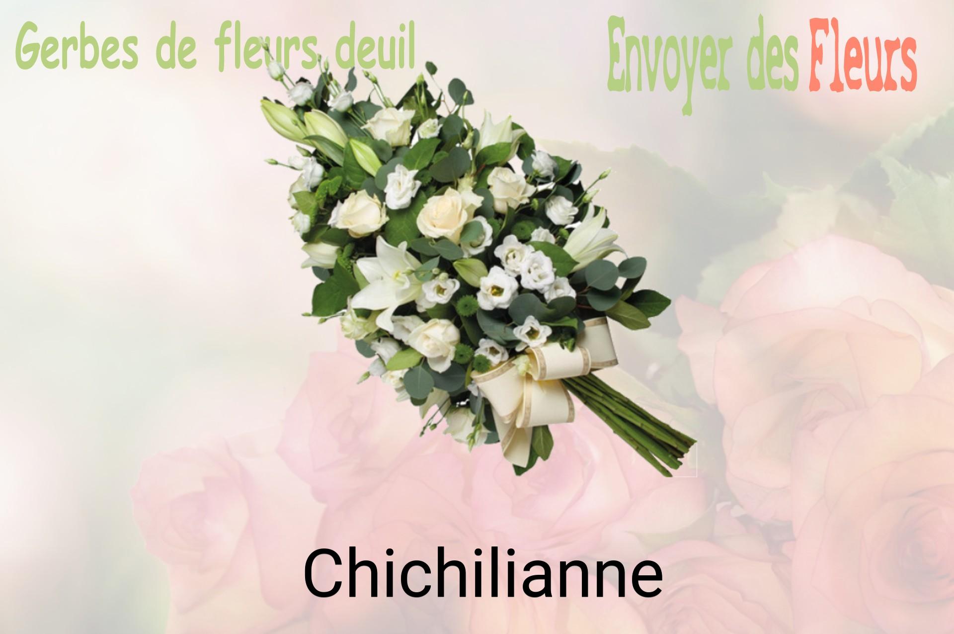 Gerbe de fleurs de deuil livrée à Chichilianne